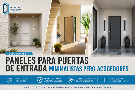 Paneles para puertas de entrada minimalistas pero acogedores